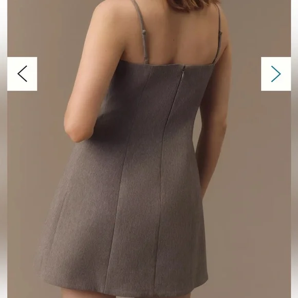 MARE MARE Anthropologie A-Line Slip Dress Taupe Gray Brown Size L NWT - Picture 2 of 13